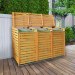 Wheelie Bin Storage | Triple | Brown
