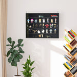 5-tier Wall Display Shelf Unit Cabinet Shelves Glass Doors | One Size | Black