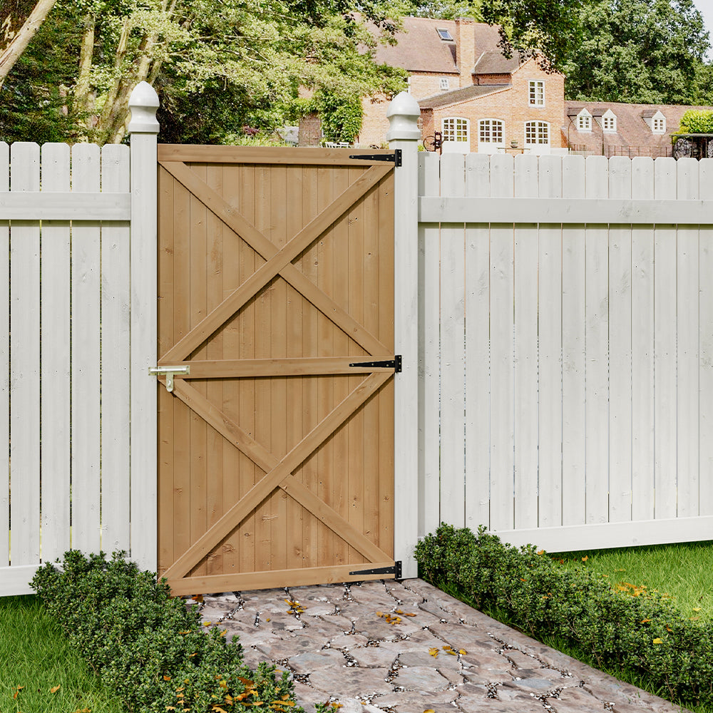 79/85/100cm W X 183cm H Garden Flat Top Pine Wood Gate Kit | Large