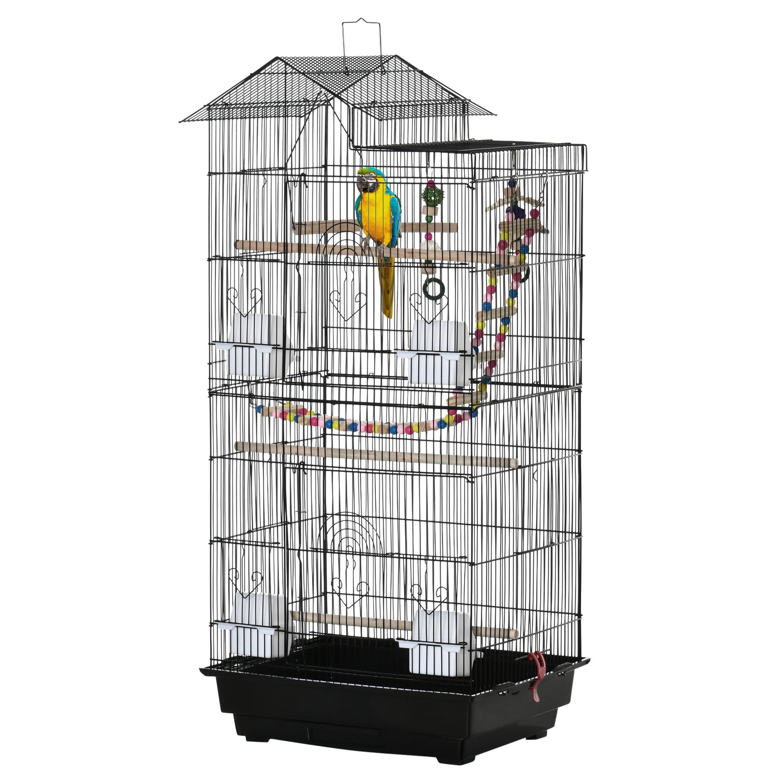 Bird Cage For Budgies, Finches, Canaries W/ Accessories, Toys, Tray