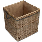 Antique Wash Square Storage Log Basket | Medium | Brown