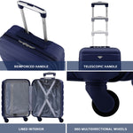 55x40x20cm Lightweight Luggage Hard Shell Cabin Suitcase 60+ Airlines Approved - Carry On Case - 4 Wheels | 55 x 40 x 20cm | Navy Blue