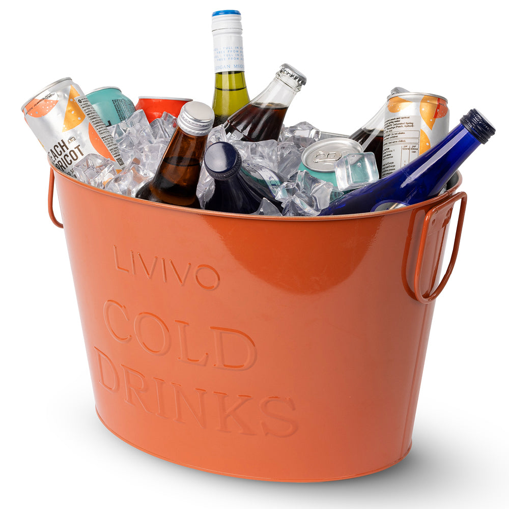 Galvanised Steel Drinks Bucket | Coral