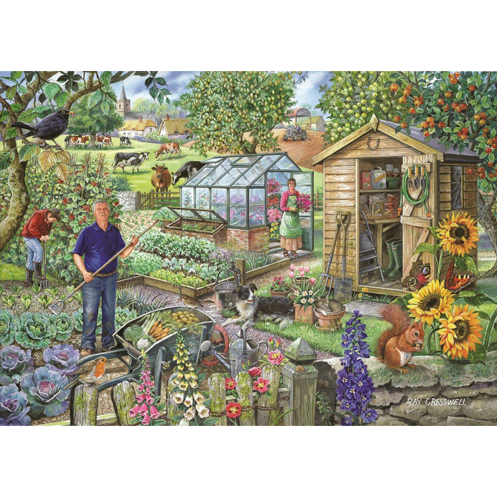 At The Allotment - Big 500 Piece Jigsaw Puzzle For Adults, With Extra Large Pieces