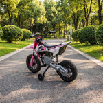 AIYAPLAY 12v Ride On Motorbike With Removable Training Wheels
