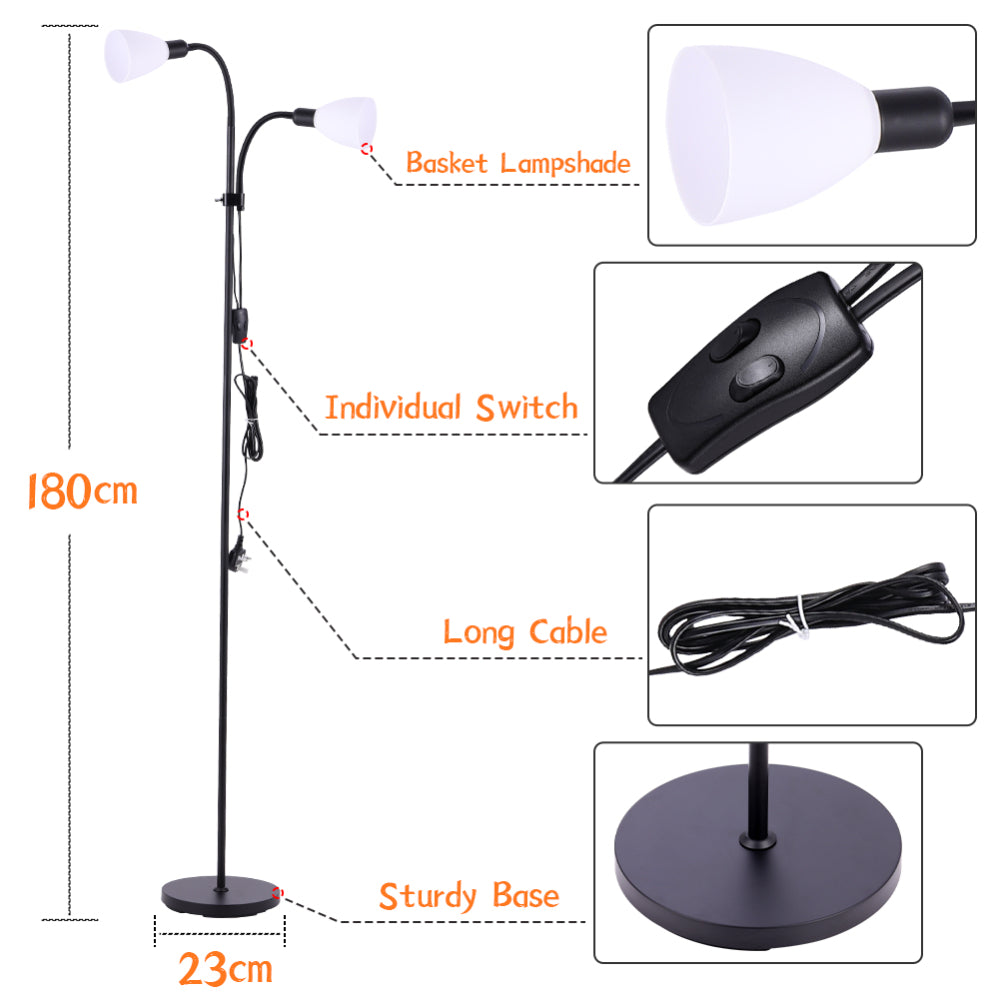 Modern 2 Head Standing Floor Lamp For Living Room