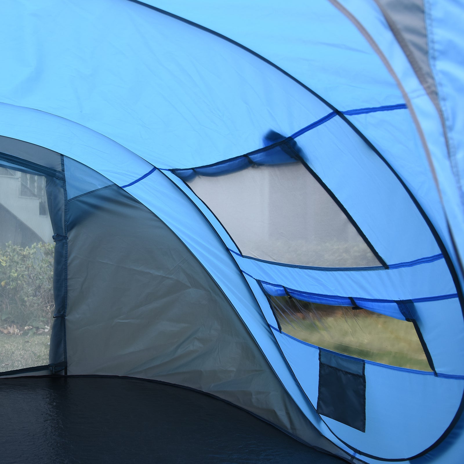 4-5 Person Camping Tent Dome Pop-up Tent  With Windows | Sky Blue