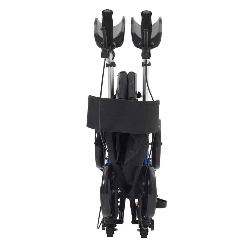 Walker For The Elderly With Adjustable Seat, Brake, Backrest, Bag, 4 Wheels,