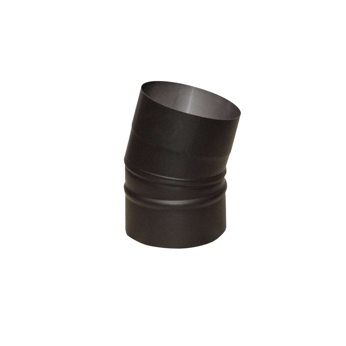 5 Inch (125mm) 15 Degree Elbow Bend Stove Flue Pipe Matte Black Stainless Steel
