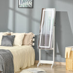 Mirrored Jewellery Cabinet W/ Led Lockable Jewellery Armoire | One Size | White