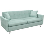 2 Seater Sofa 165cm Fabric Couch With Wood Legs And Pockets | One Size | Blue