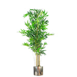 120cm Realistic Artificial Bamboo Plants Trees With Silver Metal Planter