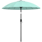2m Shanghai Garden Parasol Umbrella, Outdoor Sun Shade | Turquoise