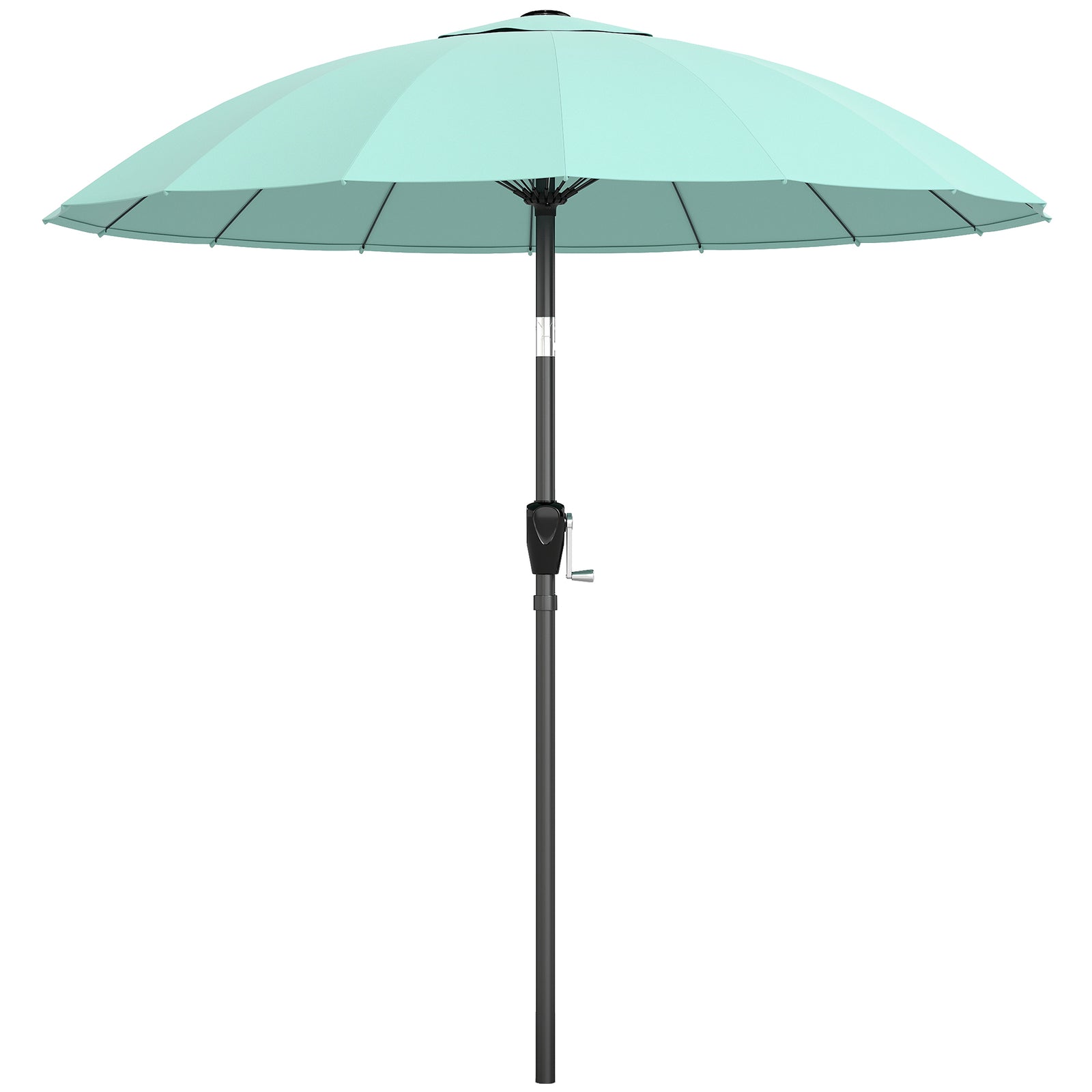 2m Shanghai Garden Parasol Umbrella, Outdoor Sun Shade | Turquoise