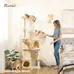 170 Cm Cat Tree, Large Cat Tower With 7 Scratching Posts | Beige