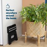 Compact Folding Step Stool With Non-slip Surface | Black