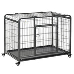 109.5 x 71 x 78 cm Metal Dog Cage W/ Locking Door, Wheels