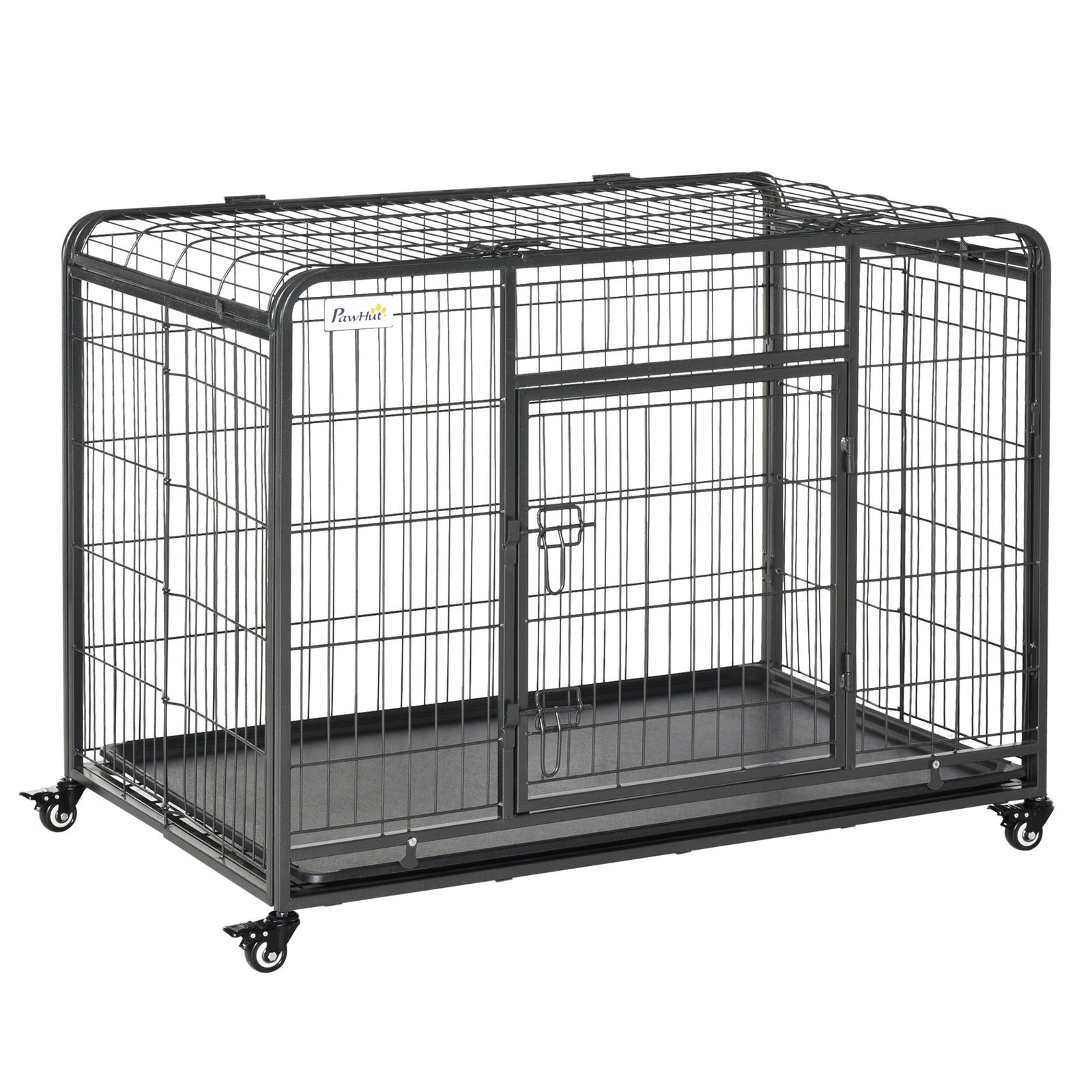 109.5 x 71 x 78 cm Metal Dog Cage W/ Locking Door, Wheels