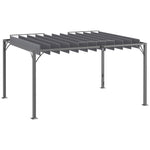 4 X 3(m) Outdoor Louvered Metal Pergola W/ Retractable Roof