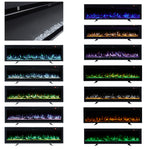 50/60-inch 3-in-1 Electric Fireplace, Wall Mounted / Recessed / Freestanding, Tempered Glass Panel, 12 Flame Colors, 5 Brightness Levels, Timer & Remote Control | Medium | Black