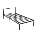 Breeins Black Metal Single Bed Frame With Headboard