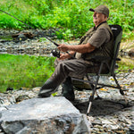Portable Fishing Chair W/ Reclining Backrest Adjustable Leg
