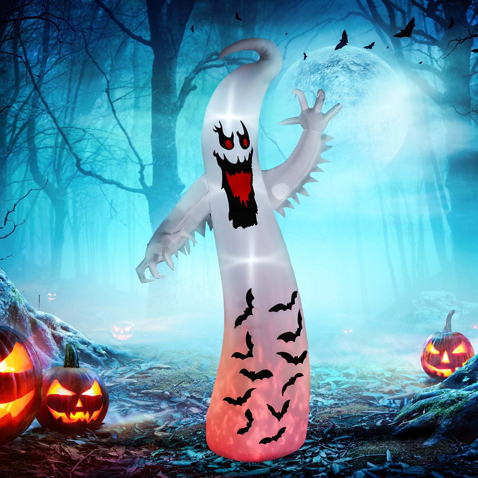 11.8ft Halloween Inflatable Spooky Ghost, Blow Up Garden Decoration