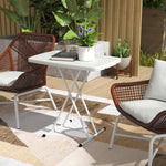Folding Coffee Table, Height Adjustable Bistro Table | White