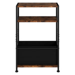 Levede Side End Table Industrial 3 Tier Wooden Oxford Storage Basket Living Room