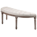 Half-circle End Bench Ottoman Footstool Button Tufting