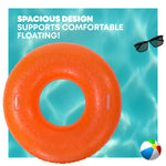 Diamond Print Inflatable Pool Float Ring | Orange