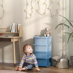 Kids Storage Units With Drawers 4 Tier Chest Dresser Tower | Blue