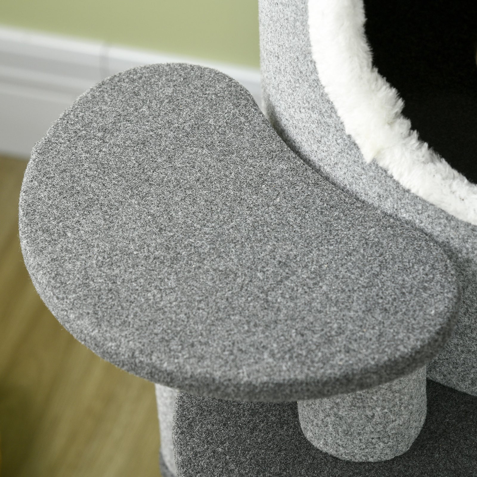 Barrel Shaped Cat Tree For Indoor Cats With Sisal Scratching Posts, Grey