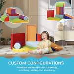 7 Pcs Kids Soft Foam Puzzle Play Blocks Set Learning Toy | Orange