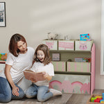 Kids Storage Units With 6 Boxes, Childrens Toy Storage Organiser | Pink
