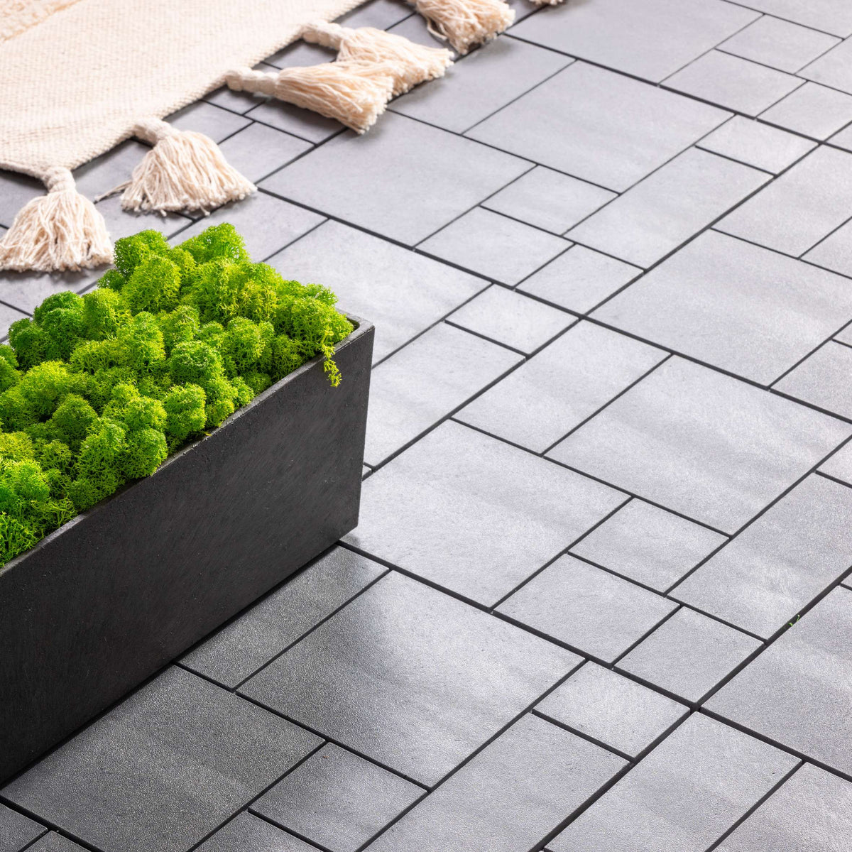 Pack Of 10 Mosaic Composite Interlocking Decking Tiles | Light Grey