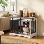 Dog Crate Furniture With Sliding Barn Door | 80cm | White