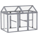 Pawhut Chicken Run, Wooden Chicken Coop W/ Combinable Design - Grey