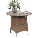 Patio Furniture Rattan Garden Table W/ Umbrella Hole | Brown