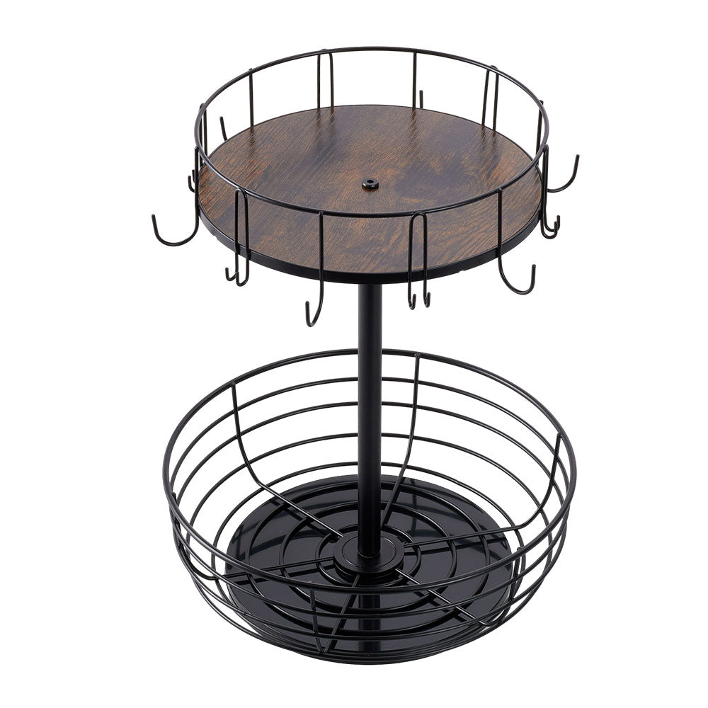 2-tier Multifunction Rotation Countertop Organizer Storage Rack