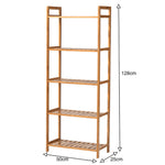 Tiered Bamboo Wood Book Storage Shelf | Large