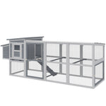 PawHut Large Chicken Coop, Wooden Hen House With Covered Run