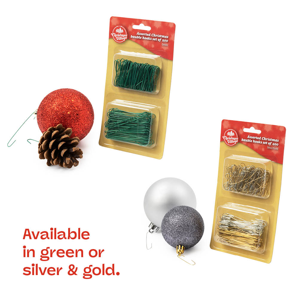 Green Bauble Hooks Mini And Small Ornament Hangers For Xmas
