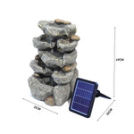 Outdoor Fountain Water Feature Waterfall Solar Powered