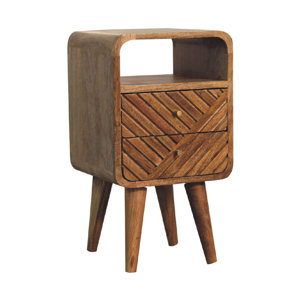 Solid Wood Mini Lille Curved Bedside