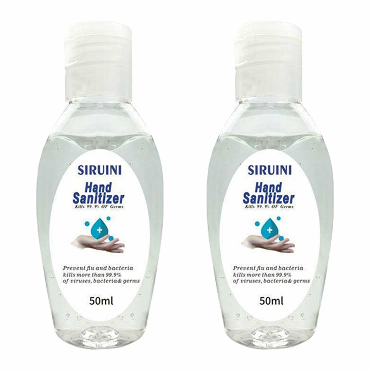 Siruini Alcohol Antibacterial Hand Gel Sanitizer 50ml, 2pk