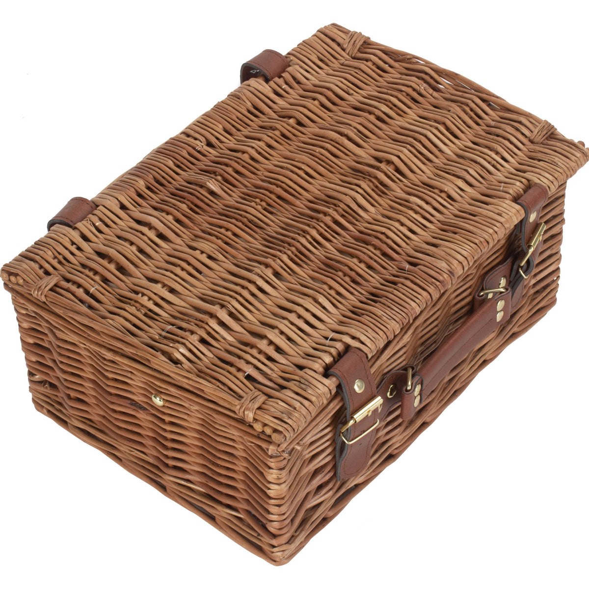 Green Tweed Classic Picnic Wicker Basket | 2 Person | Green