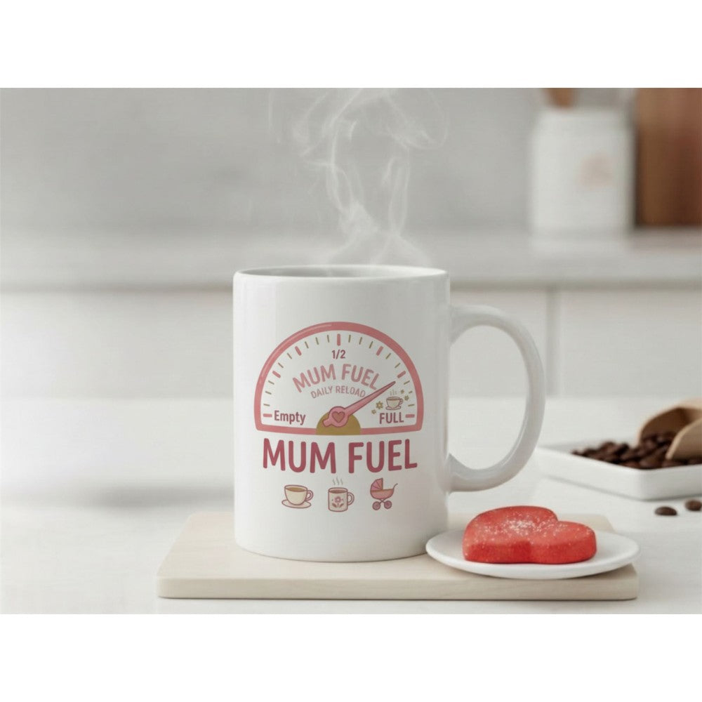 Dyzi Mom Fuel Coffee And Shopping Funny Quote Ceramic Mug White