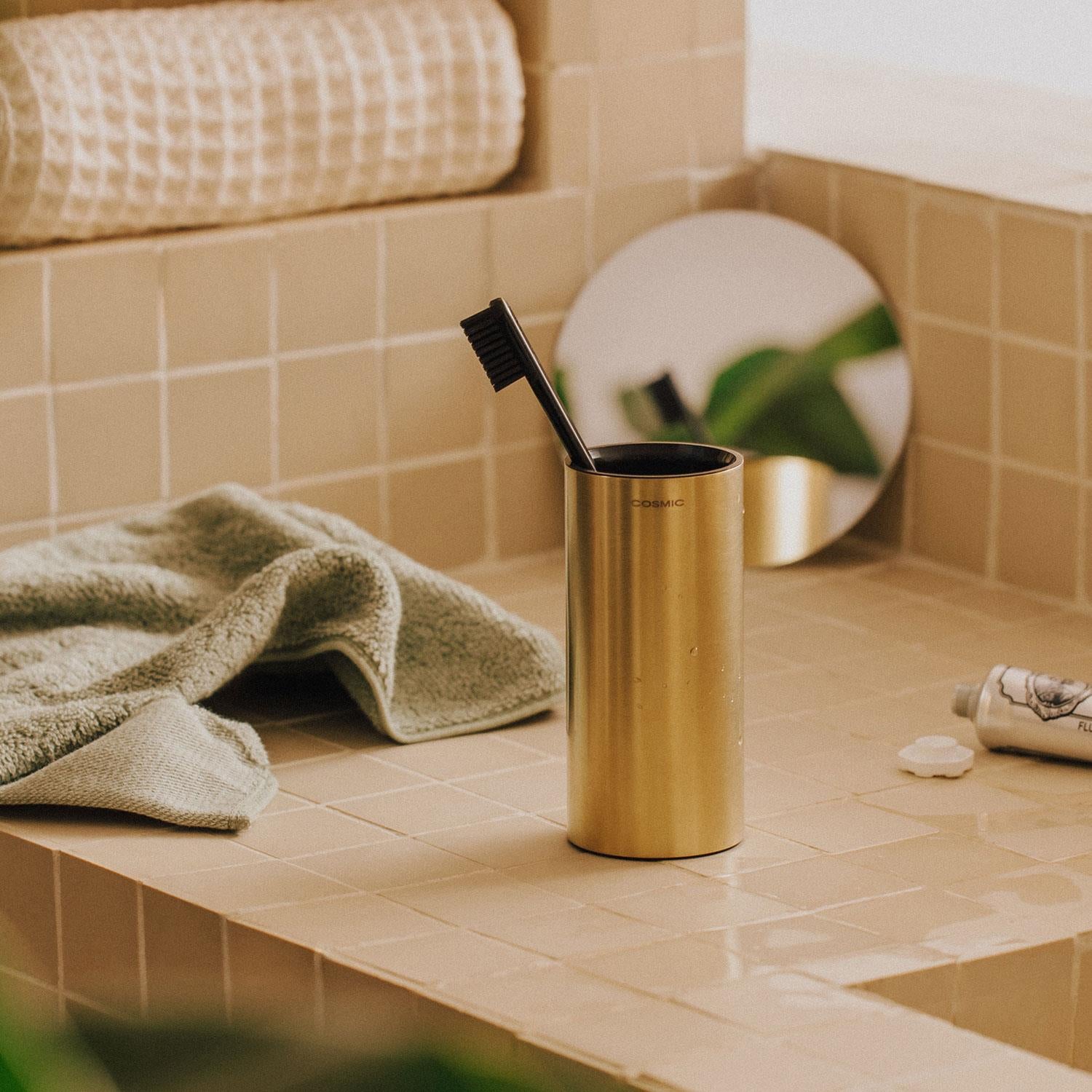Toothbrush Holder 6,5cm, Freestanding, Gold, Architect S+ Collection