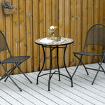 60cm Mosaic Round Bistro Table Outdoor Garden Side Table
